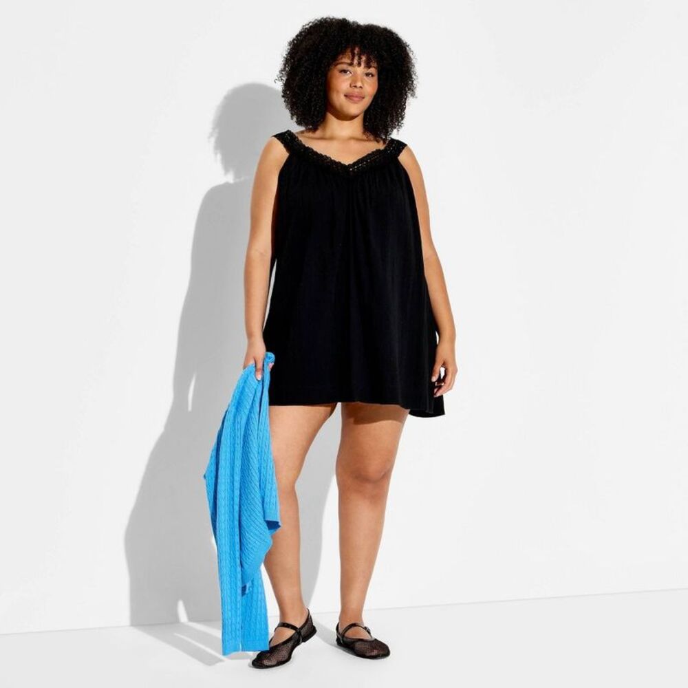Women's Lace Trapeze Mini Dress - Wild Fable Black XXL